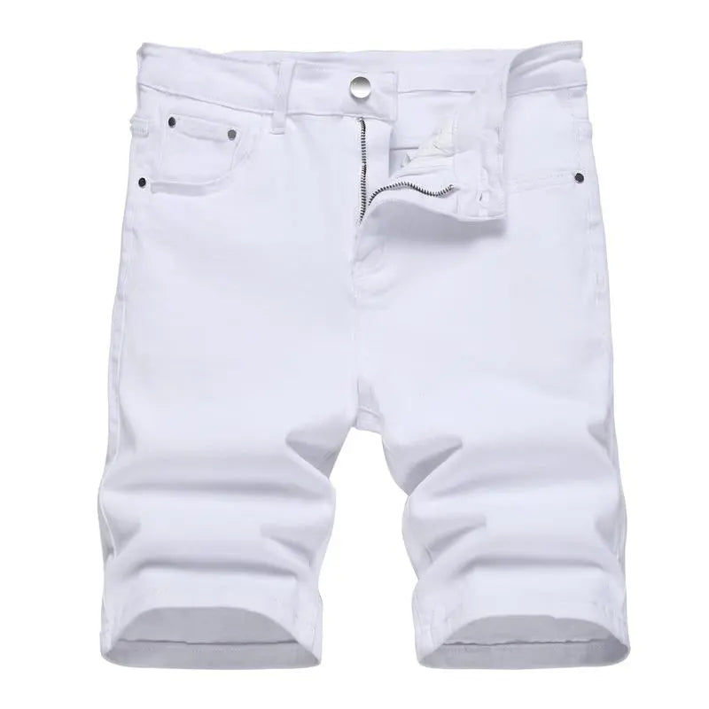 Men's Stretch Ripped Denim Cotton Comfort Shorts.