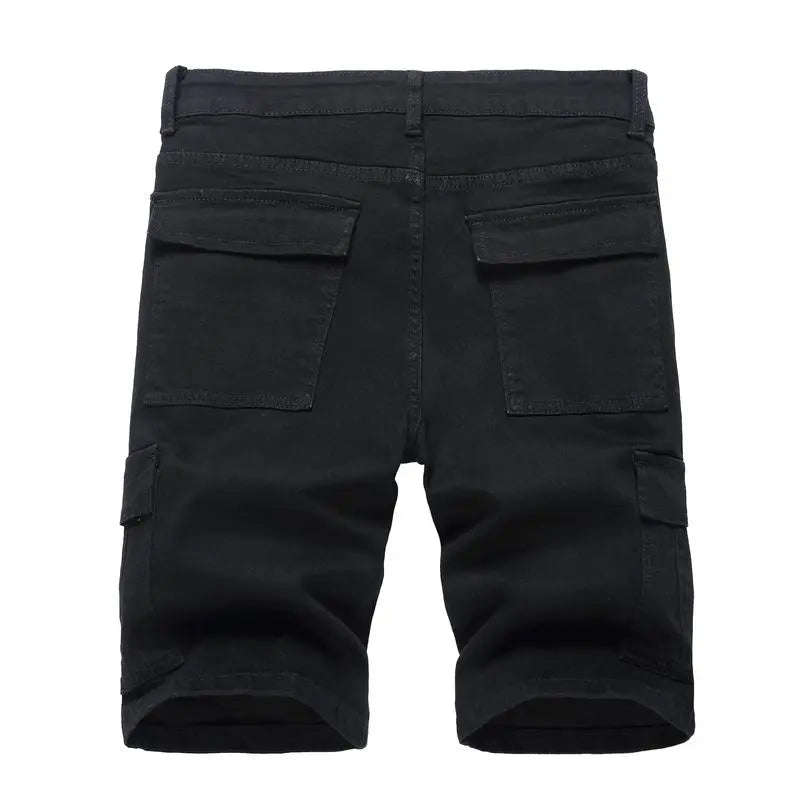 Men's Stretch Ripped Denim Cotton Comfort Shorts.