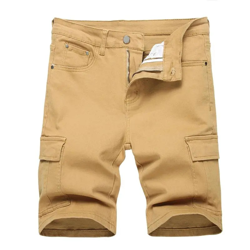 Men's Stretch Ripped Denim Cotton Comfort Shorts.