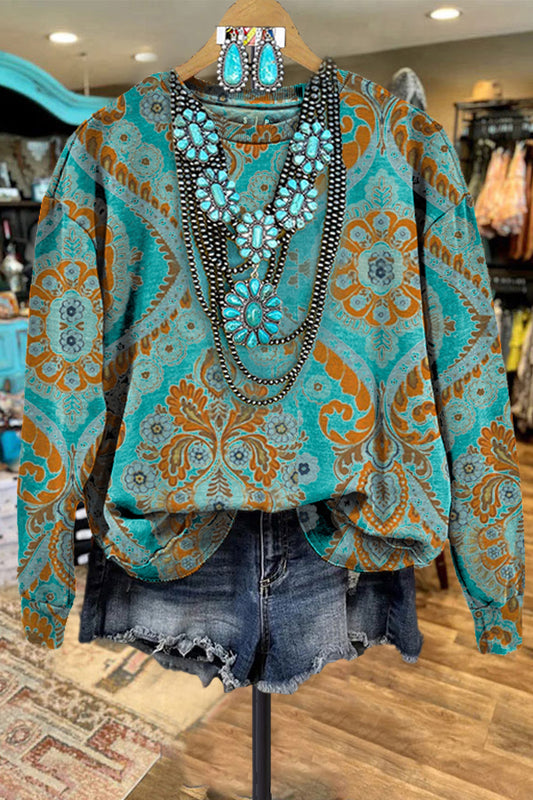 Classic Western Printed Sweatshirt
