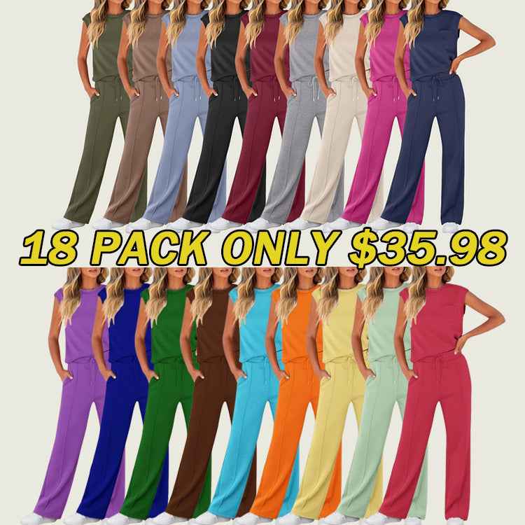 🔥Women 2 Piece Set Sleeveless Sweatsuit Tracksuit